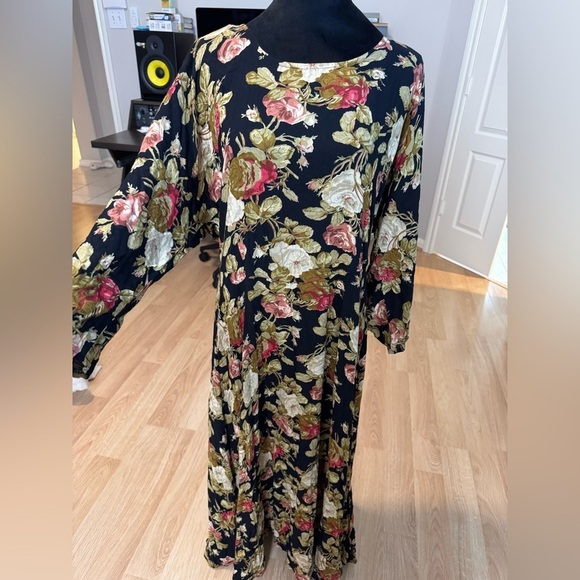 RABBIT RABBIT RABBIT VINTAGE Y2K Floral Grunge Whimsigoth Maxi Dress VGVC - Picture 2 of 6